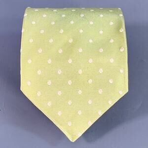 ERMENEGILDO ZEGNA White Lime Dots Silk Tie